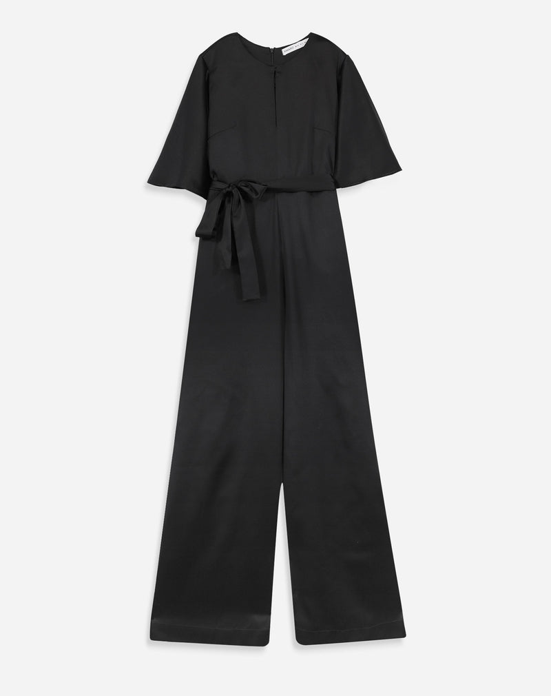 Macacão com Manga Sino Alfaiataria - Preto