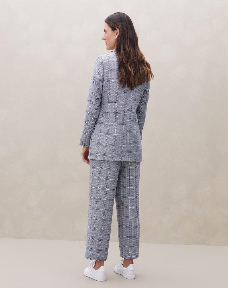 Blazer Alongado Xadrez - Xadrez Azul