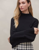 Suéter Manga Sino de Tricot - Preto