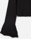 Suéter Manga Sino de Tricot - Preto