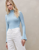 Suéter Manga Sino de Tricot - Azul Claro