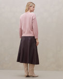 Suéter de Tricot Trançado - Rosa Claro