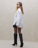 Camisa Oversized de Tricoline - Branco