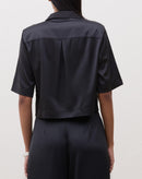 Camisa Reta Manga Curta - Preto