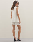 Shorts Alfaiatado Risca de Giz - Off-white