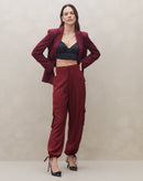 Blazer com Abotoamento Simples - Vinho