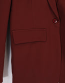 Blazer com Abotoamento Simples - Vinho