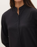 Camisa Manga Longa de Crepe - Preto