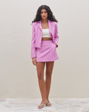 Short Saia de Alfaiataria Cintura Média - Rosa