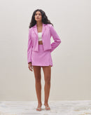 Short Saia de Alfaiataria Cintura Média - Rosa