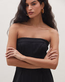 Macacão sem Alça Wide Leg Barra Larga - Preto