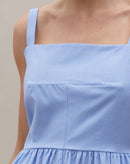 Macaquinho Regata de Algodão com Bolso - Azul