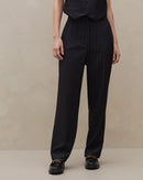 Calça Cropped Risca de Giz  - Preto