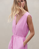 Calça Wide Leg de Linho  - Rosa