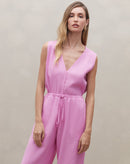 Calça Wide Leg de Linho  - Rosa