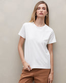 Camiseta Gola Careca de Malha - Off-white