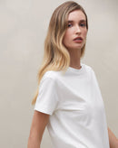 Camiseta Gola Careca de Malha - Off-white