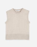 Blusa com Costas Transpassadas de Tricot - Bege