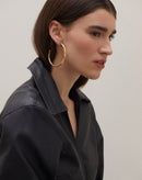 Brinco Argola Martelada Folheado - Dourado