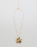 Colar com Pingente de Flor Folheado - Dourado