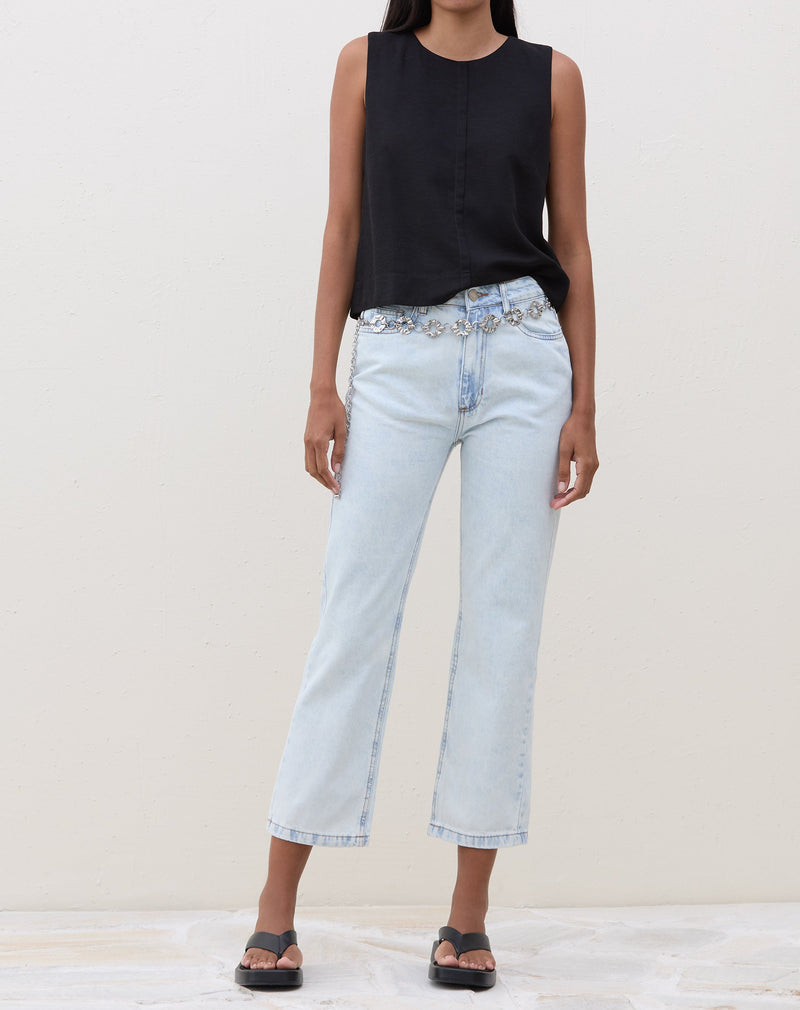 Regata Alças Largas com Recorte - Preto