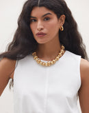 Regata Alças Largas com Recorte - Off-white