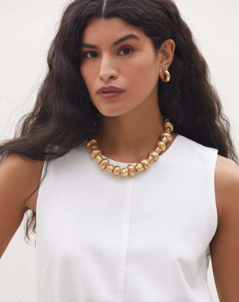 Regata Alças Largas com Recorte - Off-white