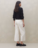 Cardigan com Botão Tartaruga de Tricot  - Preto