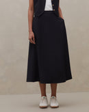 Saia Midi com Recortes - Preto