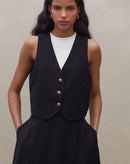 Saia Midi com Recortes - Preto