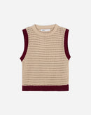 Blusa de Tricot Ponto Vazado - Areia