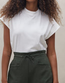 Calça de Linho com Cós Largo - Verde Militar