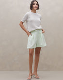 Short Evasê com Cinto - Verde Claro