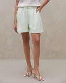 Short Evasê com Cinto - Verde Claro