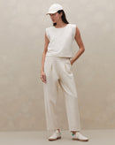 Regata Quadrada de Malha Texturizada - Natural