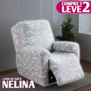 [Pague 1, Leve 2] Jogo de 4 Capas para Sofá Nélia em Poliéster e Elastano + BRINDES: 2 Tapetes