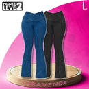 [Pague 2, Leve 3] Calça Jeans Feminina Lady Flare de Cintura Alta em Algodão e Poliéster