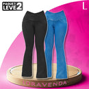 [Pague 2, Leve 3] Calça Jeans Feminina Lady Flare de Cintura Alta em Algodão e Poliéster