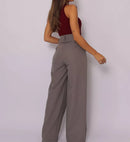 [Pague 2, Leve 3] Calça Social Feminina Alina com Cintura Alta de Alfaiataria em Poliéster e Algodão