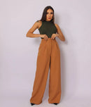 [Pague 2, Leve 3] Calça Social Feminina Alina com Cintura Alta de Alfaiataria em Poliéster e Algodão